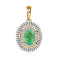 Luxoro 10K Yellow Gold AAA Kagem Zambian Emerald and Diamond Pendant 1.00 ctw - Sticky add to cart bar