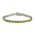 Peridot Tennis Bracelet in Platinum Over Sterling Silver (6.50 In) 15.25 ctw (Del. in 7-10 Days) - Sticky add to cart bar