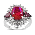 Volcanic Quartz (Triplet) and Multi Gemstone Cocktail Ring in Platinum Over Sterling Silver 5.20 ctw - Sticky add to cart bar