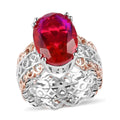 Karis Volcanic Quartz (Triplet) Solitaire Ring in Platinum Bond and 18K RG Plated 6.50 ctw - Sticky add to cart bar