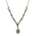 Ethiopian Emerald and White Zircon Necklace 18-20 Inches in Vermeil Yellow Gold Over Sterling Silver 1.00 ctw - Sticky add to cart bar