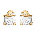 14K Yellow Gold Over and Sterling Silver Halloween Pumpkin Earrings 3.85 Grams - Sticky add to cart bar