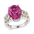 Karis Radiant Orchid Quartz (Triplet) and White Zircon Ring in 18K YG Plated and Platinum Bond (Size 10.0) 5.15 ctw - Sticky add to cart bar