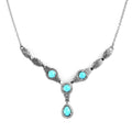 Sleeping Beauty Turquoise Necklace 18 Inches in Stainless Steel 2.10 ctw - Sticky add to cart bar