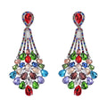 Multi Color Austrian Crystal Earrings in Silvertone - Sticky add to cart bar