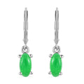 Green Jade (D) Lever Back Earrings in Sterling Silver 1.25 ctw - Sticky add to cart bar
