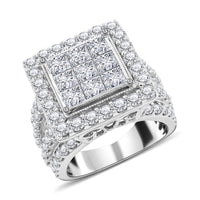 10K White Gold G-H I2 Diamond Ring 10 Grams 4.00 ctw (Del. in 7-10 Days)