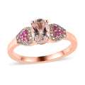 Premium Marropino Morganite and Multi Gemstone Ring in Vermeil Rose Gold Over Sterling Silver 0.90 ctw - Sticky add to cart bar