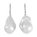 Doorbuster Organic Shape Baroque Pearl Lever Back Earrings in 14K Yellow Gold Over Sterling Silver - Sticky add to cart bar