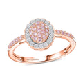Luxoro 10K Rose Gold I3 Natural Pink and White Diamond Floral Ring 0.50 ctw - Sticky add to cart bar