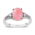 Oregon Pink Opal and Moissanite Ring in Platinum Over Sterling Silver (Size 6.0) 1.90 ctw - Sticky add to cart bar