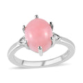Peruvian Pink Opal and Moissanite Ring in Platinum Over Sterling Silver (Size 6.0) 2.35 ctw - Sticky add to cart bar