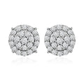 Luxuriant Lab Grown Diamond G-H SI Double Halo Stud Earrings in Platinum Over Sterling Silver 0.50 ctw - Sticky add to cart bar