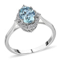 Certified & Appraised Iliana 18K White Gold AAA Santa Maria Aquamarine and G-H SI Diamond Ring 1.50 ctw - Sticky add to cart bar