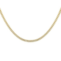10K Yellow and White Gold 4.5mm Ice Chain Necklace 18 Inches 23.80 Grams