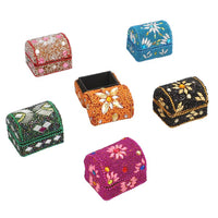 Handcrafted Set of 6 Mini Multi Color Bead Treasure Chest