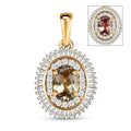 Luxoro 10K Yellow Gold AAA Turkizite and Diamond Halo Pendant without Chain 1.15 ctw - Sticky add to cart bar