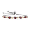 EverTrue Mozambique Garnet 2.85 ctw Bracelet in 18K YG Plated and Platinum Bond (10.50 In) - Sticky add to cart bar