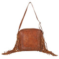 "100% Genuine Leather Shoulder Bag with Fringes SIZE: 13(L)x4(W)x11.5(H) inches COLOR: Black" - Sticky add to cart bar