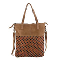 Brown Genuine Leather Weaved Tote Bag (13"x14.5") - Sticky add to cart bar