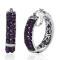 Doorbuster Karis African Amethyst Hoop Earrings in Platinum Bond 17.65 ctw - Sticky add to cart bar