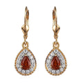 Premium Nigerian Spessartite Garnet and Moissanite Dangling Earrings in Vermeil YG Over Sterling Silver 1.75 ctw - Sticky add to cart bar
