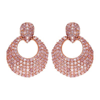 Natural Pink Diamond Earrings in Vermeil Rose Gold Over Sterling Silver 1.00 ctw