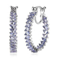 Doorbuster Karis Tanzanite Inside Out Hoop Earrings in Platinum Bond 3.15 ctw - Sticky add to cart bar