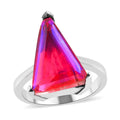 Volcanic Quartz Triangle Solitaire Ring in Stainless Steel (Size 6.0) 8.00 ctw - Sticky add to cart bar