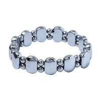 Terahertz Oval Block and Beaded Stretch Bracelet 110.50 ctw