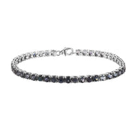 Parti Sapphire Bracelet in Platinum Over Sterling Silver (8.00 In) 18.90 ctw