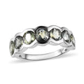 Natural Parti Sapphire 7 Stone Ring in Platinum Over Sterling Silver (Size 6.0) 3.35 ctw - Sticky add to cart bar