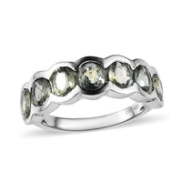 Natural Parti Sapphire 7 Stone Ring in Platinum Over Sterling Silver (Size 6.0) 3.35 ctw