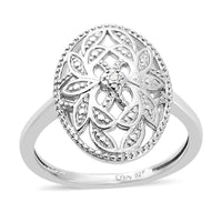 White Diamond Accent Ring in Platinum Over Sterling Silver (Size 10.0)