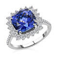 Certified & Appraised Rhapsody 950 Platinum AAAA Tanzanite and E-F VS Diamond Sunburst Ring 6 Grams 4.50 ctw - Sticky add to cart bar