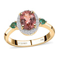 Luxoro AAA Blush Tourmaline and Multi Gemstone 1.55 ctw Halo Ring in 10K Rose Gold - Sticky add to cart bar
