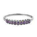 African Amethyst Bangle Bracelet in Stainless Steel (6.50 In) 3.75 ctw - Sticky add to cart bar
