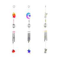 Set of 3 Coil Wind Chimes -Angel, Moon & Star, Tropical Fish