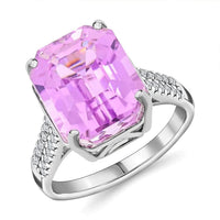Rhapsody 950 Platinum AAAA Patroke Kunzite and E-F VS Diamond Ring 6.15 Grams 14.75 ctw