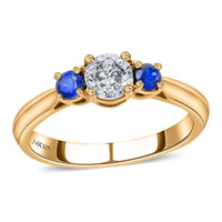 Modani 14K White Gold Diamond G-H I1-I2 and Blue Sapphire Ring (Size 10.0) 0.85 ctw (Del. in 10-12 Days)