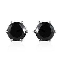 Simulated Black Diamond Solitaire Stud Earrings in Platinum Over Sterling Silver 3.00 ctw