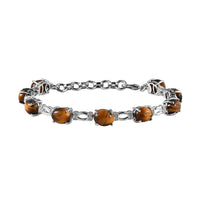 Karis Tiger's Eye Bracelet in Platinum Bond (6.50-8.0In) 21.00 ctw