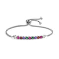Karis Simulated Black Diamond Bolo Bracelet in Platinum Bond and Stainless Steel (10.50 In) 2.20 ctw - Sticky add to cart bar