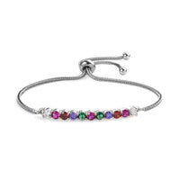 Karis Simulated Black Diamond Bolo Bracelet in Platinum Bond and Stainless Steel (10.50 In) 2.20 ctw