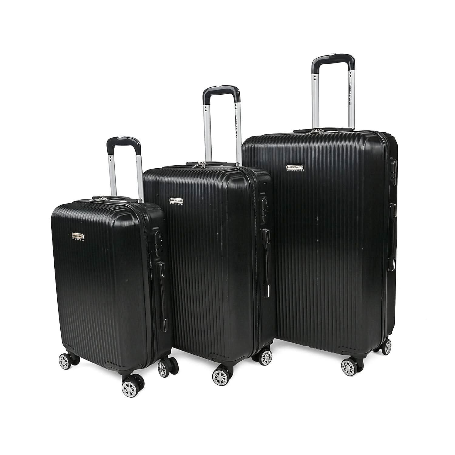 Karriage-Mate 3pc Hardshell Luggage Set -Black