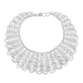 White Seed Beaded Multi Line Collar Necklace 20 Inches - Sticky add to cart bar