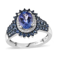 Tanzanite and Multi Gemstone Ring in Platinum Over Sterling Silver (Size 10.0) 2.20 ctw - Sticky add to cart bar
