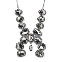 Artisan Crafted White Buffalo Squash Blossom Necklace 18 Inches in Black Oxidized Sterling Silver 38.25  ctw