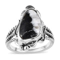 Artisan Crafted White Buffalo Solitaire Ring in Sterling Silver 5.50 ctw - Sticky add to cart bar