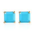 TLV Premium Sleeping Beauty Turquoise Solitaire Stud Earrings in Vermeil YG Over Sterling Silver 3.90 ctw - Sticky add to cart bar